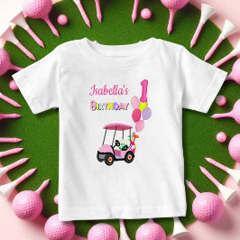 Grattis på födelsedagen Polka Dot Rosa Tjejig Golf T Shirt