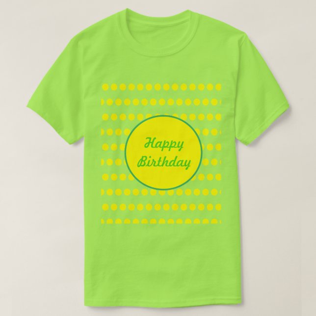 Grattis på födelsedagen Polka Dot T-Shirt (Neon-Gr (Design framsida)