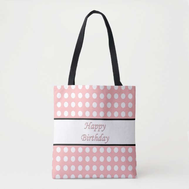 Grattis på födelsedagen Polka Dot Tygkasse (Framsida)