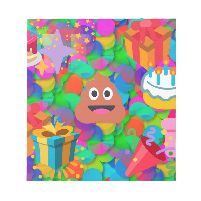 grattis på födelsedagen poop emoji anteckningsblock (Framsida)