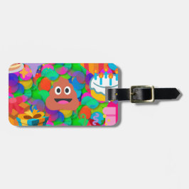 grattis på födelsedagen poop emoji bagagebricka