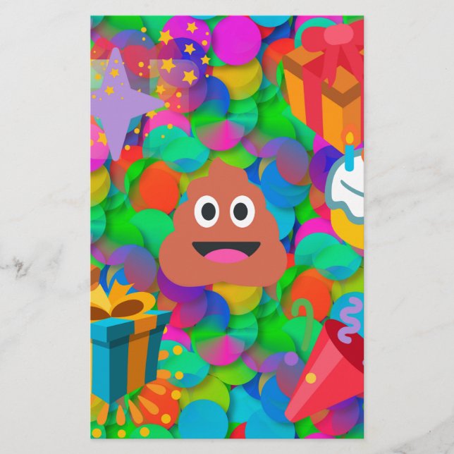 grattis på födelsedagen poop emoji brevpapper (Framsida)