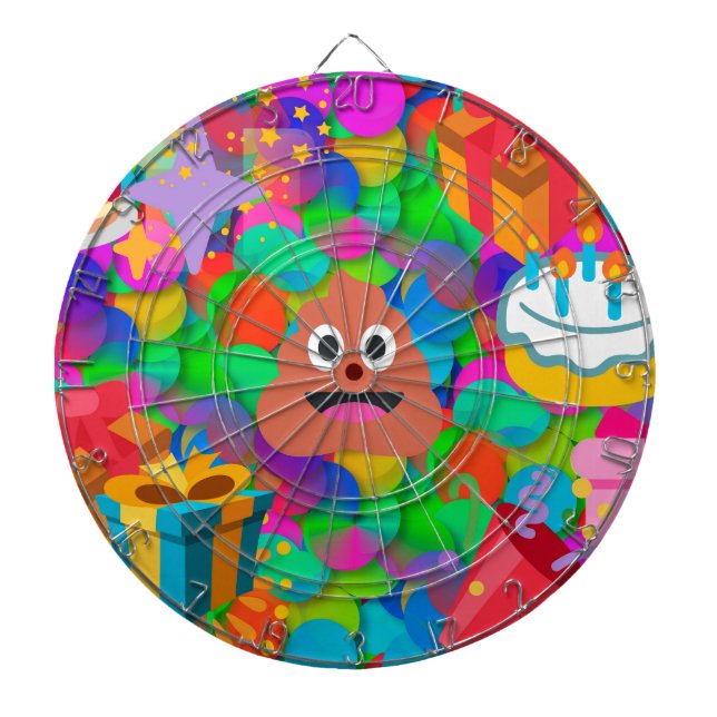 grattis på födelsedagen poop emoji darttavla (Framsidan)