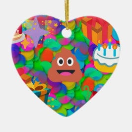grattis på födelsedagen poop emoji julgransprydnad keramik