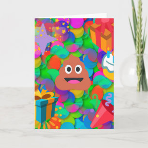 grattis på födelsedagen poop emoji kort