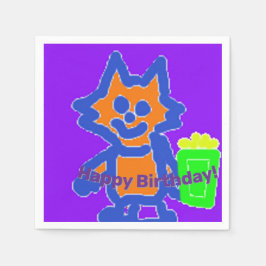 Grattis på födelsedagen Popcorn Anime Pappersservett
