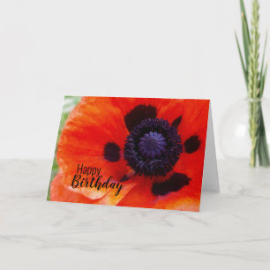 Grattis på födelsedagen Poppy Flower Kort