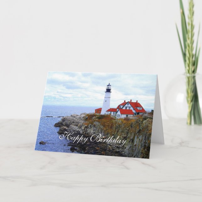 Grattis på födelsedagen, Portland Head Light House Kort (Framsida)
