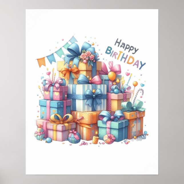Grattis på födelsedagen Poster gåva för alla åldra (Framsidan)