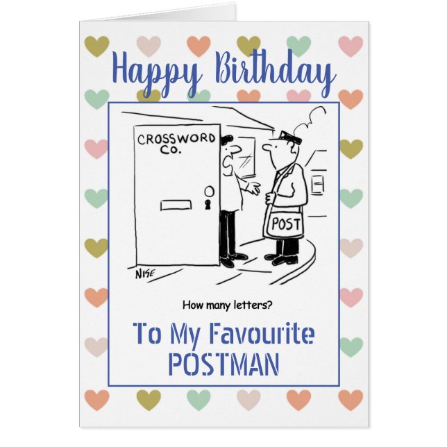 Grattis på födelsedagen Postman Hälsningskort (Framsidan)