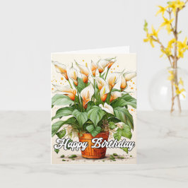 Grattis på födelsedagen Poted Bevackra Calla Lilie Kort