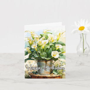Grattis på födelsedagen Poted Blooming Calla Lilie Kort