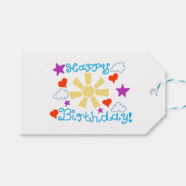 Grattis på födelsedagen  presentetikett (Framsidan (Horisontell))