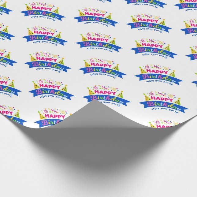 Grattis på födelsedagen presentpapper (Hörn)