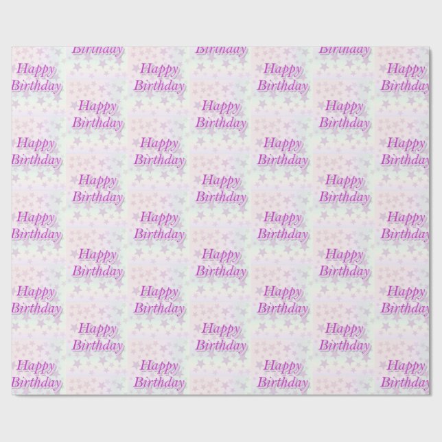 Grattis på födelsedagen! presentpapper (Platt)