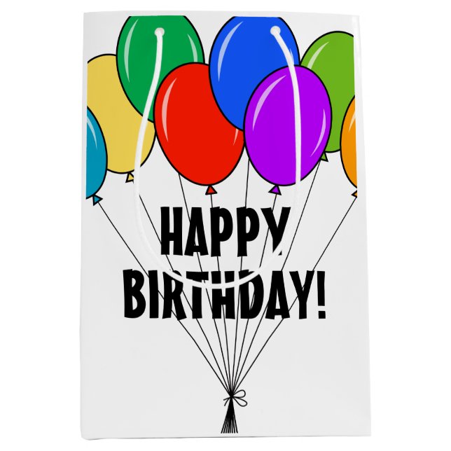 Grattis på födelsedagen presentsäck med färgad bal (Framsidan)