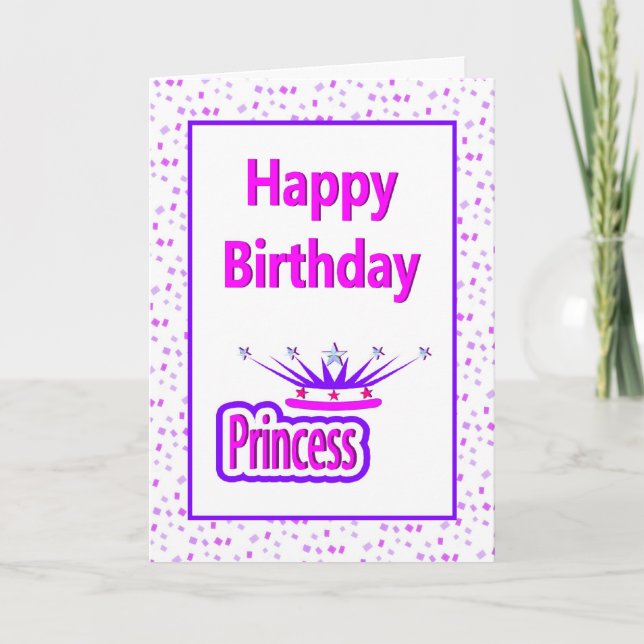 Grattis på födelsedagen Princess Card Kort (Framsida)