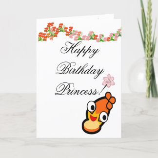 Grattis på födelsedagen Princess Cute Ansikte Card Tack Kort