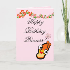 Grattis på födelsedagen Princess Cute Ansikte Card Tack Kort