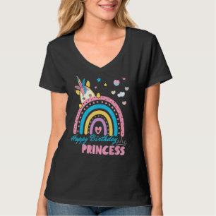 Grattis på födelsedagen Princess Unicorn & Rainbow T Shirt