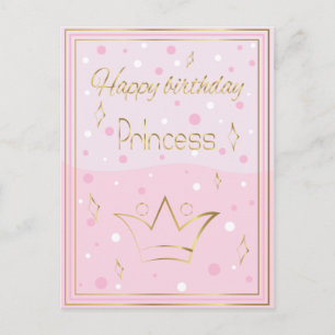Grattis på födelsedagen princess vykort