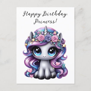 Grattis på födelsedagen, prinsessa! glitterponny e vykort