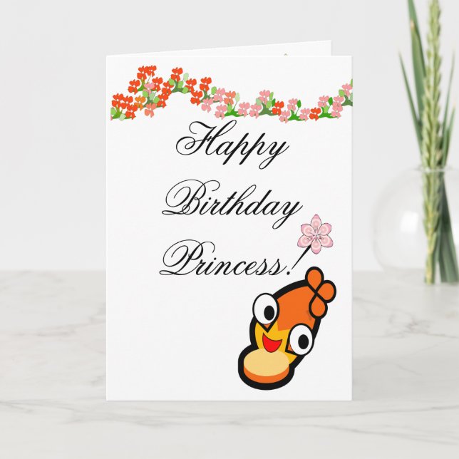 Grattis på födelsedagen Prinsessa Söt Ansikte Kort (Framsida)