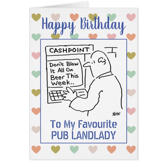 Grattis på födelsedagen Pub Landdam Hälsningskort (Framsidan)