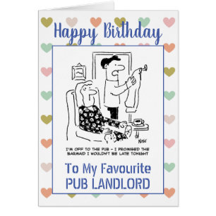 Grattis på födelsedagen Pub Landlord Hälsningskort