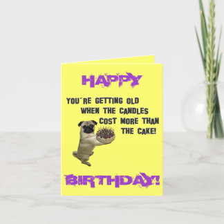 Grattis på födelsedagen Pug Card Kort