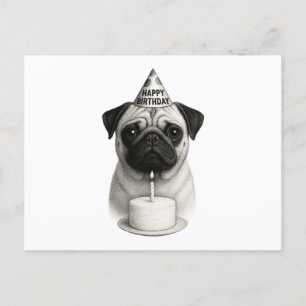 Grattis på födelsedagen Pug Helg Vykort