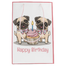 Grattis på födelsedagen Pug Hundar Cuptårta