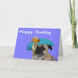 Grattis på födelsedagen Pug in a Hat Kort