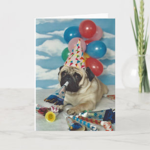Grattis på födelsedagen Pug Kort