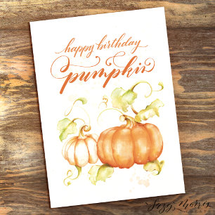 Grattis på födelsedagen Pumpkin 5 x 7-kort Helgkort