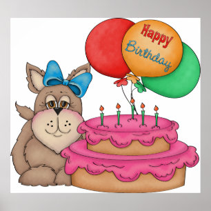 Grattis på födelsedagen Puppy Poster