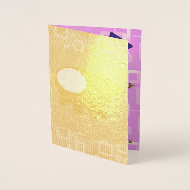 Grattis på födelsedagen Puppy SpacesHär Chef Ducky Folierat Kort (Framsida)