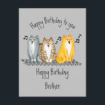 grattis på födelsedagen Purrrfect Brother Alltid C Vykort<br><div class="desc">grattis på födelsedagen Purrrfect Brother någonsin funny Humor Cute Cats and kittens</div>