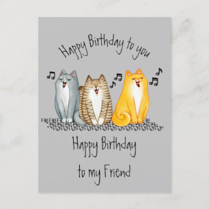 Grattis på födelsedagen Purrrfect Friend har allti Vykort