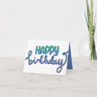 Grattis på födelsedagen Quirky for Boys Blue Grönt Kort