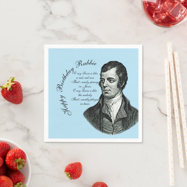 Grattis på födelsedagen Rabbie - Robert Burns Smal Pappersservett (Insitu)