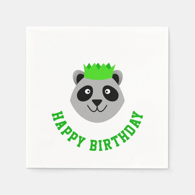Grattis på födelsedagen Raccoon Pappersservett (Framsidan)