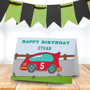 Grattis på födelsedagen Racing Car Kort