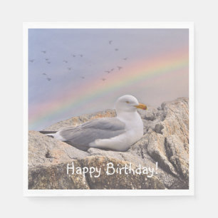 Grattis på födelsedagen Rainbow Fiskmås Pappersservett