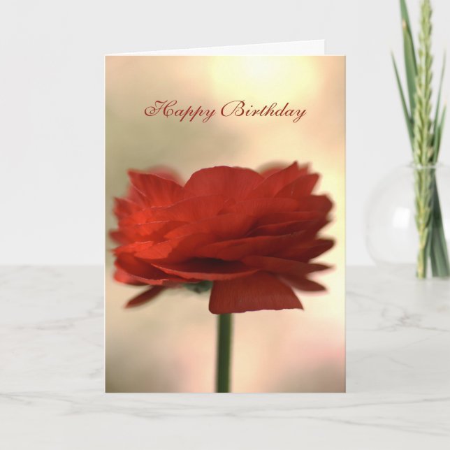 Grattis på födelsedagen - Ranunculus Flower Kort (Framsida)