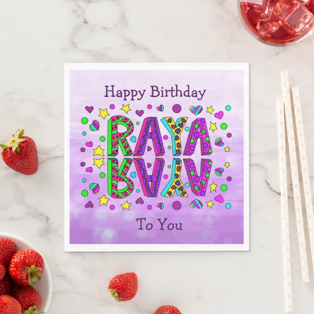 Grattis på födelsedagen Raya Party Pappersservett (Insitu)