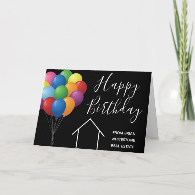 Grattis på födelsedagen Real Gods Company Balloons Kort (Framsida)
