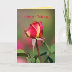 Grattis på födelsedagen Red and Gul ros Card Kort