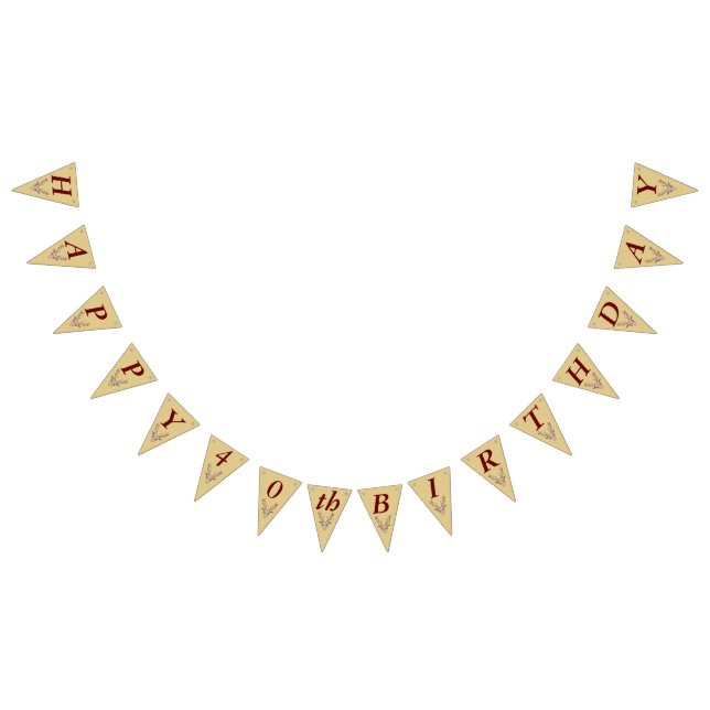 Grattis på födelsedagen Red Outline Trophy Hjort H Vimplar (Alla)