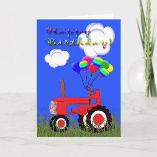 Grattis på födelsedagen Red Tractor Card Kort